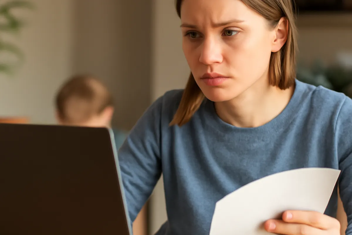 Parent consultant les aides CAF sur ordinateur